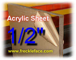 1/2 X 3-3/4 X 11-7/8 Acrylic Sheet, L & W tolerance +/- 1/16"