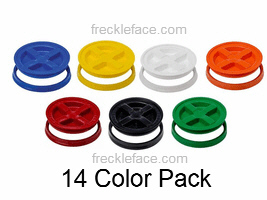 Gamma Seal 7 Color 14 Pack-TWO EACH OF  White, Blue, Yellow, Black, Orange, Red & Green<br>Complete Including Lids, Adapter Rings, and Gaskets