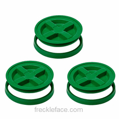 3 Pack Gamma Seal, Green Complete Including Lids, Adapter Rings, and Gaskets
