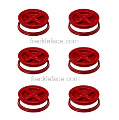 6 Pack Gamma Seal, Red<br>Complete Including Lids, Adapter Rings, and Gaskets