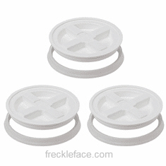 3 Pack Gamma Seal, White Complete Including Lids, Adapter Rings, and Gaskets