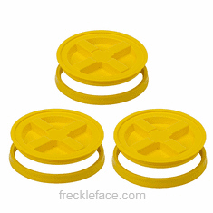 3 Pack Gamma Seal, Yellow Complete Including Lids, Adapter Rings, and Gaskets