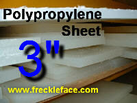 3 X 96 X 48 Polypropylene Sheet -MOTOR FREIGHT ONLY