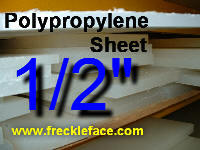 1/2 X 36 X 48 Polypropylene Sheet<br>Note: This can be relatively expensive to ship because it is considered oversize.  Consider multiple smaller pieces if you don't need it all in one piece.